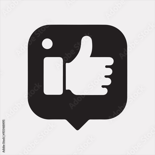 Counter 1 like Vector silhouette illustration icon on a white background