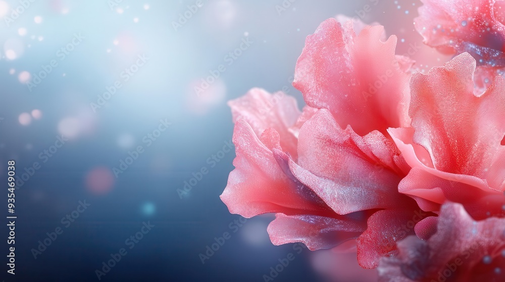 Delicate pink flower petals with soft, glowing light and bokeh. Delicate pink flower petals with soft, glowing light and bokeh.