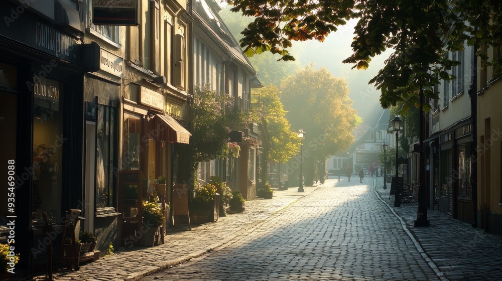 Obraz premium Sun-drenched cobblestone