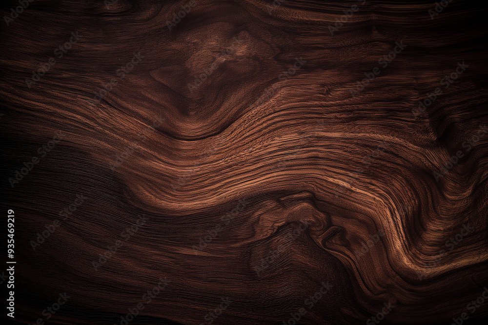 Fototapeta premium Walnut Wood texture, Natural light warm color wood texture with unique grain patterns. Close up of a wooden surface background.