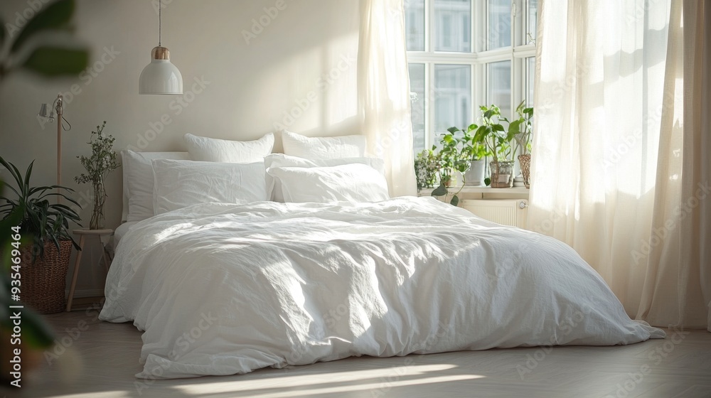 White Bed Linen in a Bright White Bed Linen in a Bright