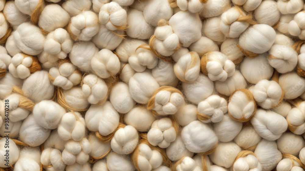 Cotton bolls texture, neutral mood, close-up view, natural background Cotton bolls texture, neutral mood, close-up view, natural background