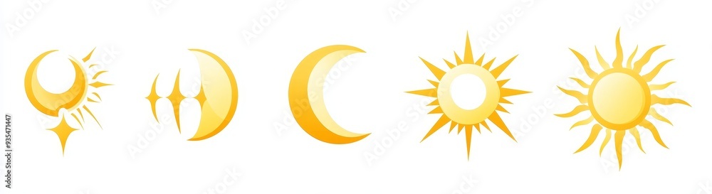 Images of sunbeams in summer. Graphic of sunshine icons. Images of sunbeams in summer. Graphic of sunshine icons.