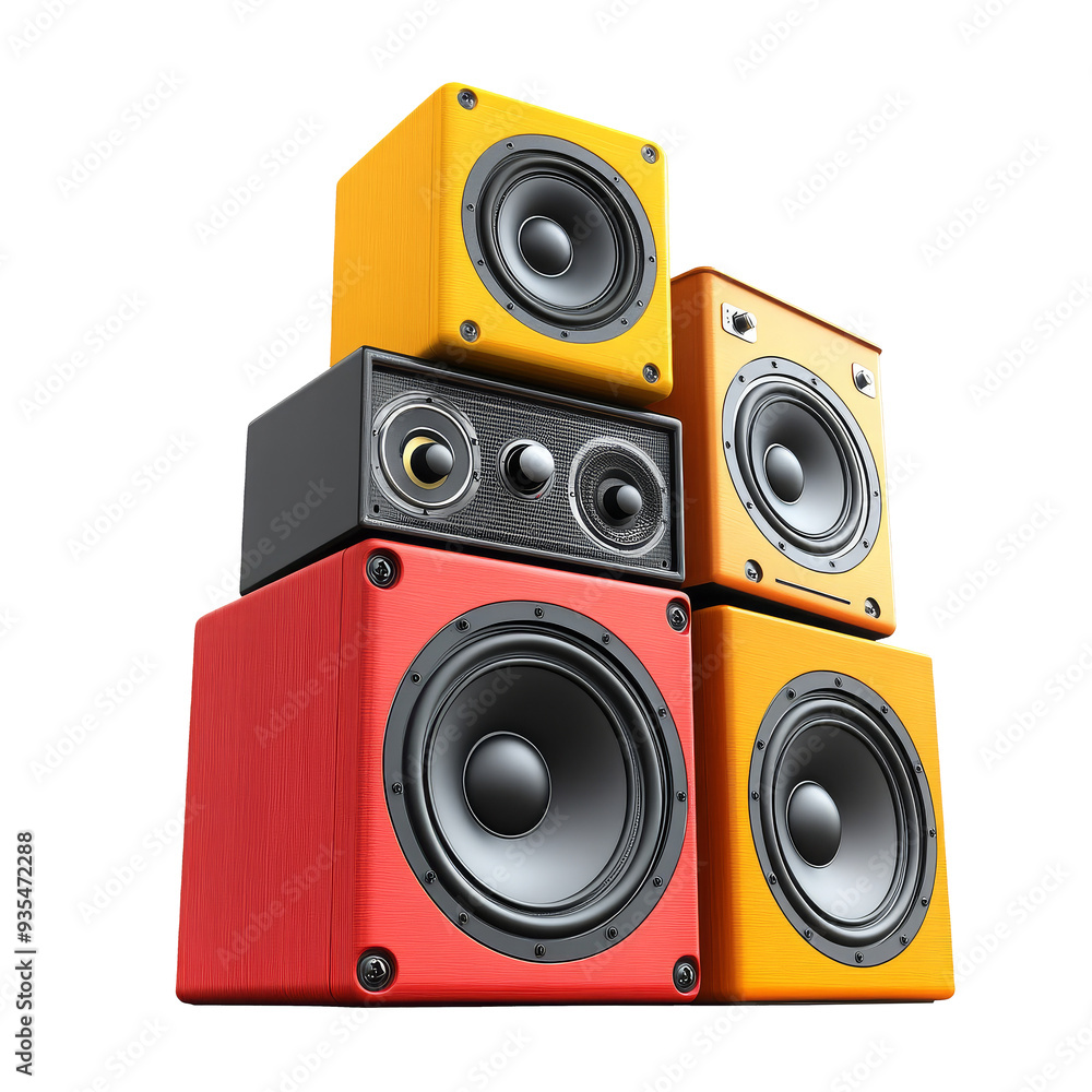 Fototapeta premium stack audio music speaker isolated.