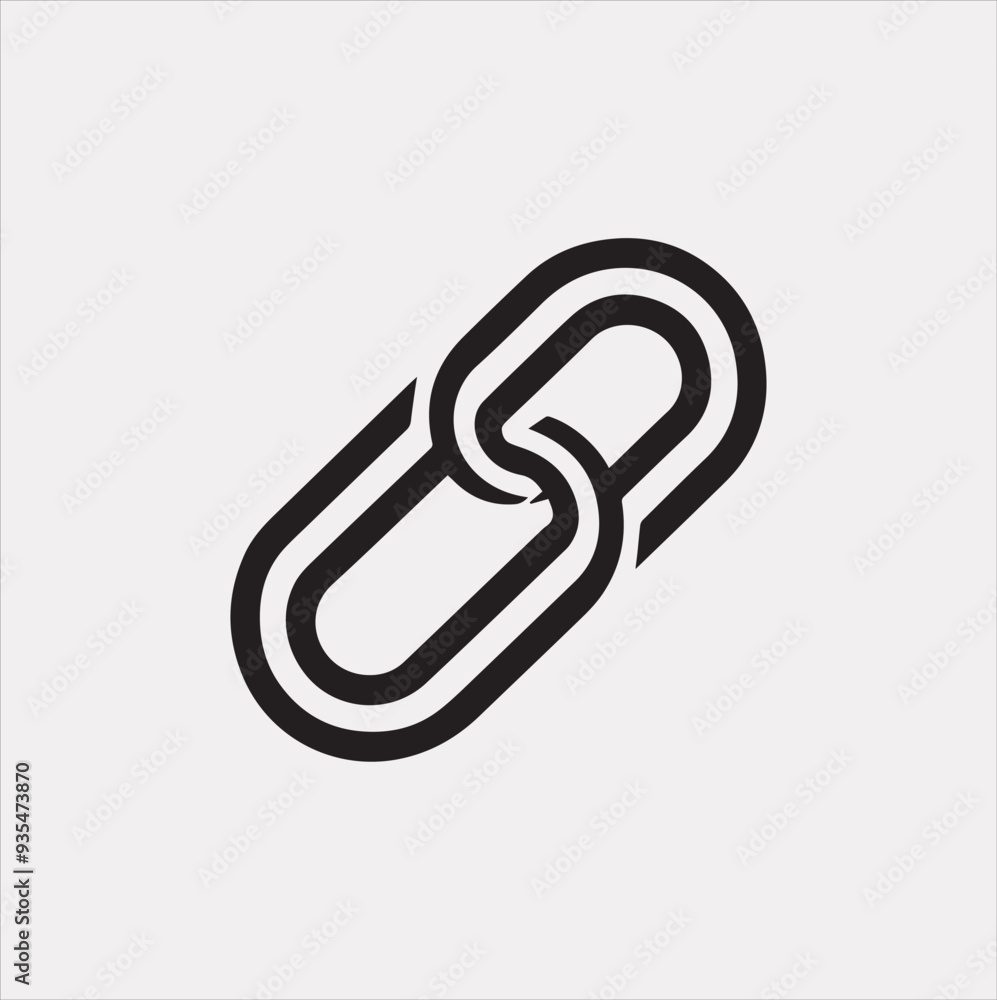 Link single icon Vector silhouette illustration icon on a white background Link single icon Vector silhouette illustration icon on a white background