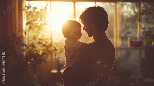 Father Holding Baby in