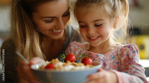 12082007 174 A mother and daughter sharing a bowl of yogurt and granola at breakfast --ar 16:9 --style raw --stylize 250 --v 6.1 Job ID: 3371c927-e92f-4ae9-99b7-2dd2ebaf1ff8