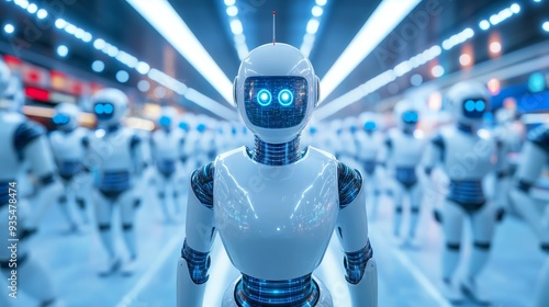 Wallpaper Mural Futuristic Robot Army in a Modern City Torontodigital.ca