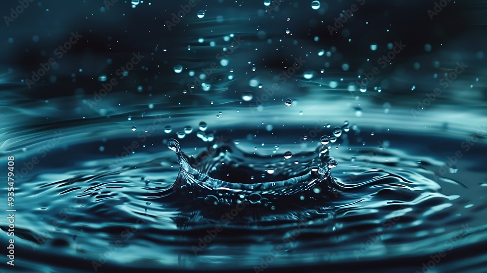 Kinetic view of a drop of water splattering on its outer layer Kinetic view of a drop of water splattering on its outer layer