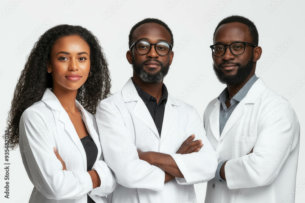 Group Of Scientists On White Background Group Of Scientists On White Background
