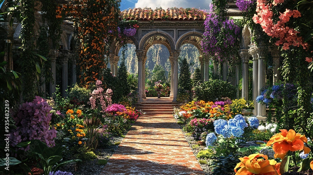Obraz premium The gardens aresque with rich floral 