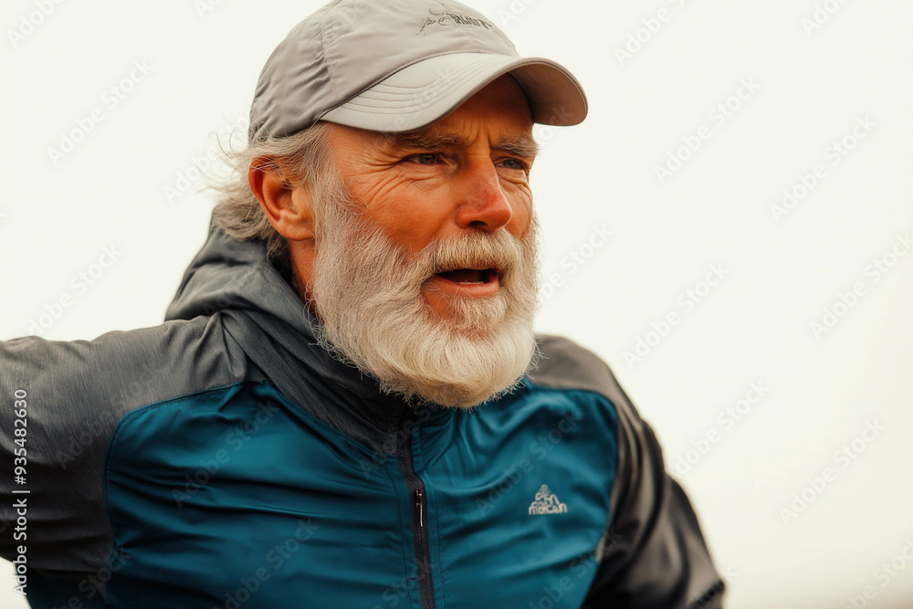 Older Runner On White Background Older Runner On White Background