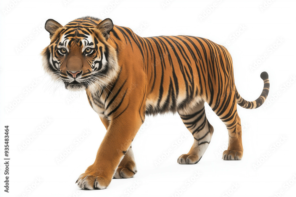 Fototapeta premium Sumatran Tiger On White Background