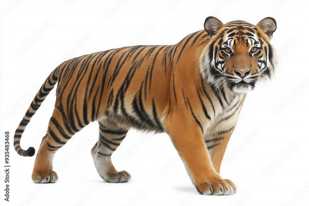 Obraz premium Sumatran Tiger On White Background