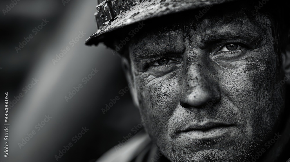 Close-Up Portrait of a Coal Miner Close-Up Portrait of a Coal Miner