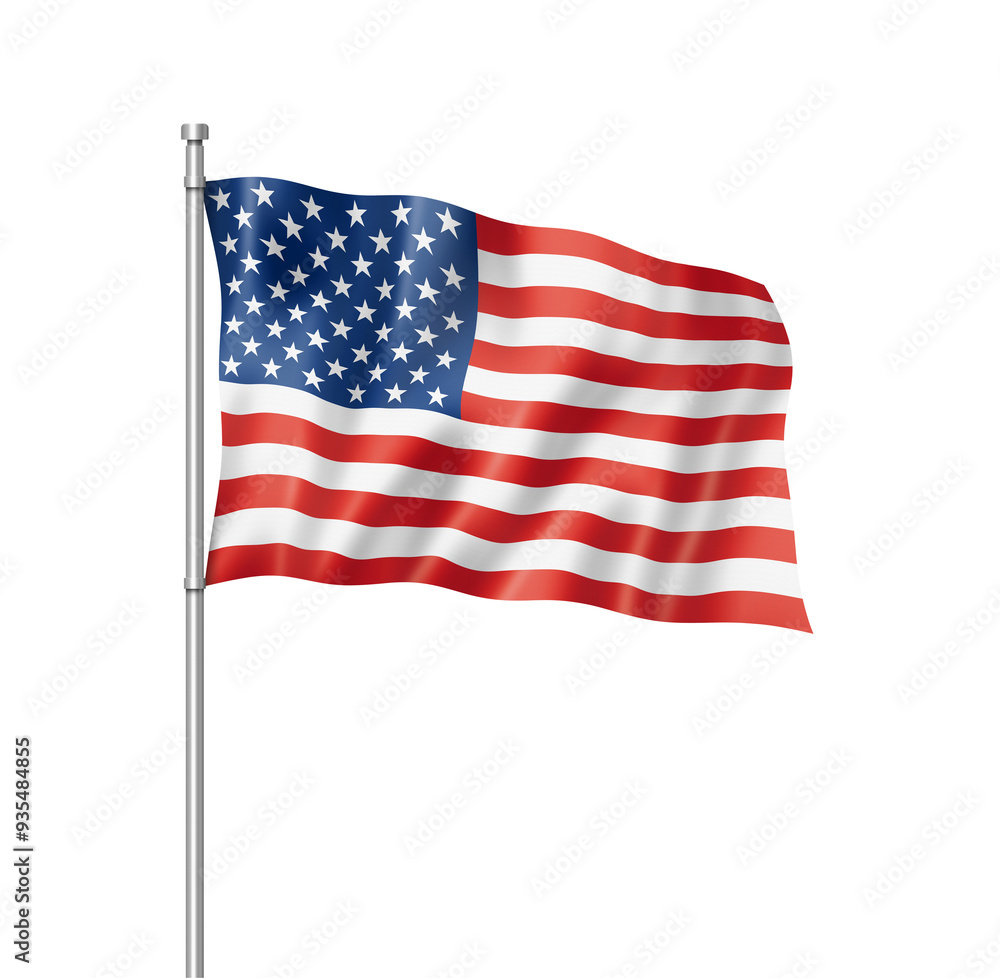 United States flag isolated on white United States flag isolated on white