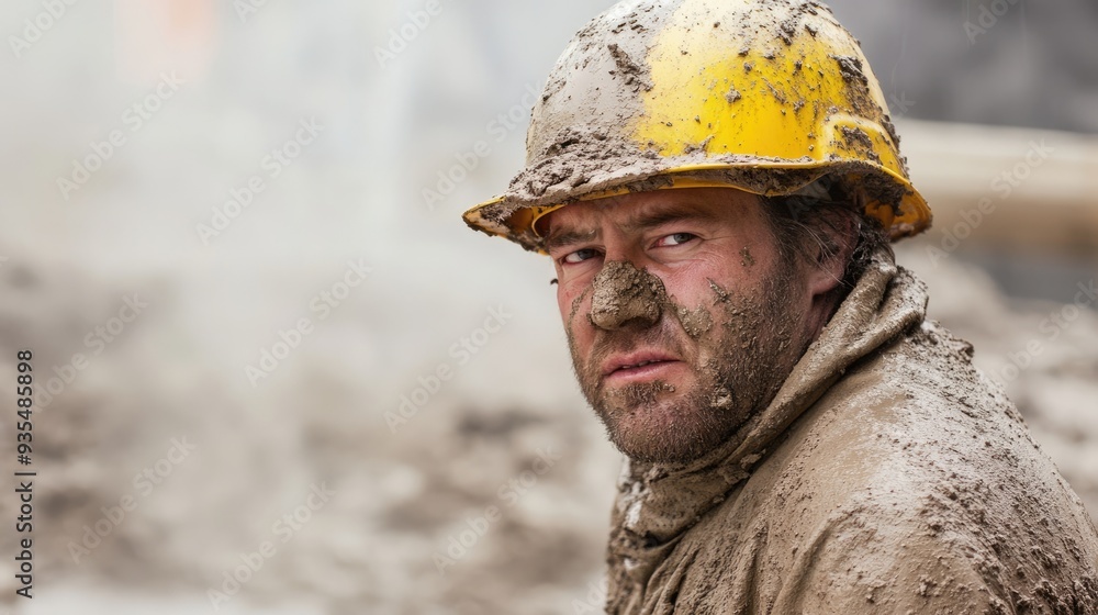 Portrait of a Mud-Covered Construction Worker Portrait of a Mud-Covered Construction Worker