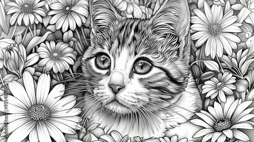 Step into a world of feline fancy with this delightful coloring book, featuring a variety of cat-themed illustrations that are as fun to color as they are adorable. Perfect for cat lovers of all ages. photo