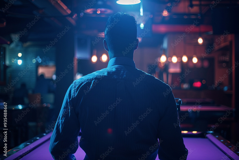Weekend time with family kids friends in pool billiards club, learning pool play, Generative AI Weekend time with family kids friends in pool billiards club, learning pool play, Generative AI