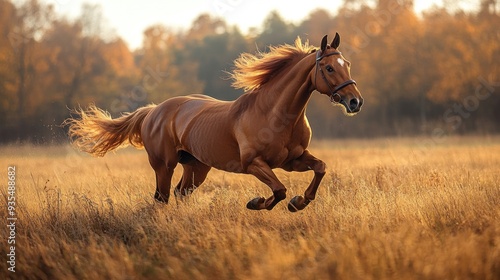 Wallpaper Mural Running Horse in Golden Field Torontodigital.ca