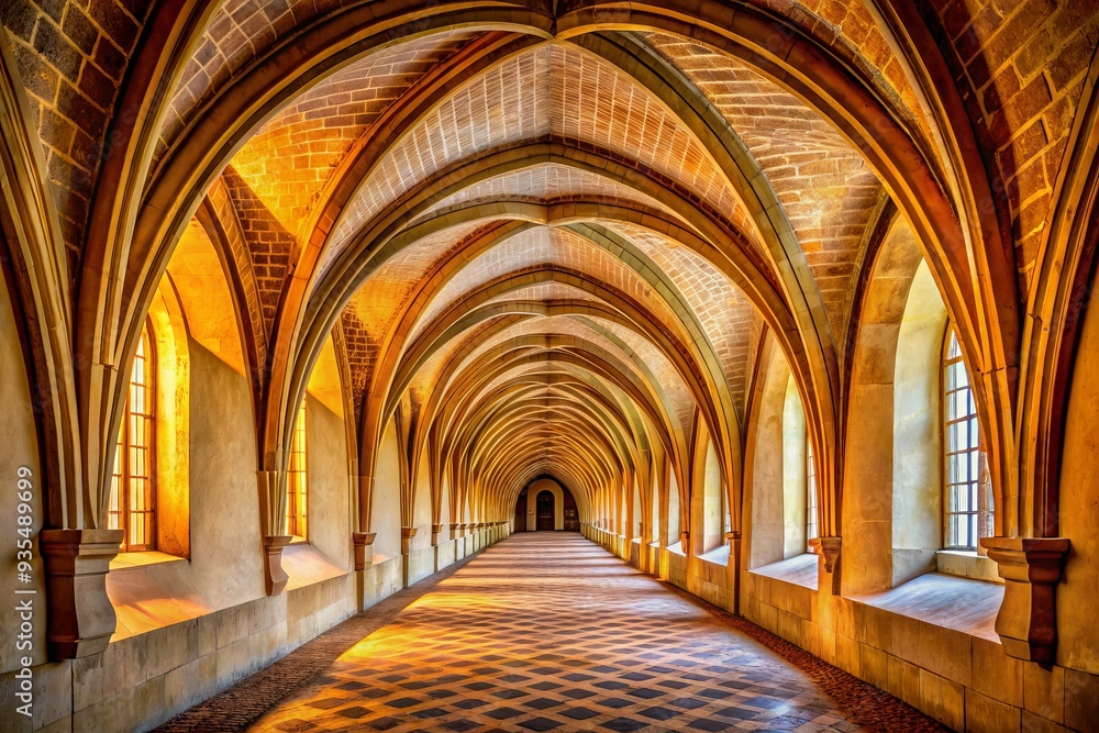 narrow vaulted tunnel perspective repeated arch patterns narrow vaulted tunnel perspective repeated arch patterns