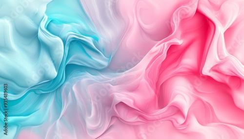 Abstract Blue and Pink Swirls.