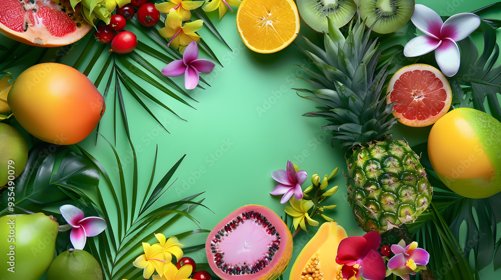 fruits and vegetables splashing in a graphic advertising background. fruits and vegetables splashing in a graphic advertising background.