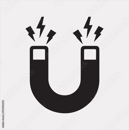 Magnet icon Vector silhouette illustration icon on a white background