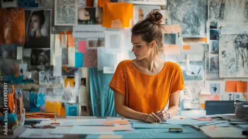 Young Woman Working on a