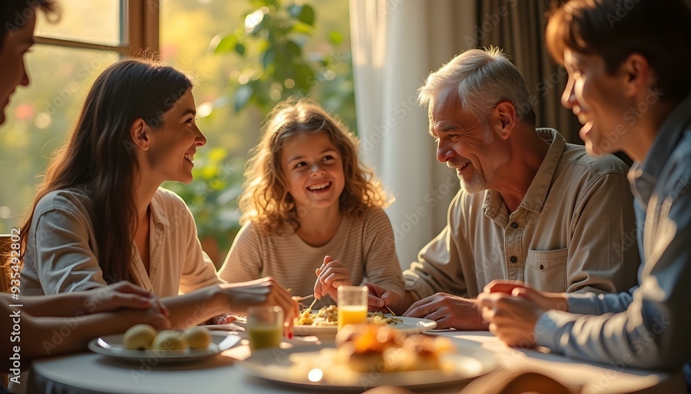 A family spending quality time together at a table on a warm day, enjoying a meal and creating cherished memories in a pleasant setting. A family spending quality time together at a table on a warm day, enjoying a meal and creating cherished memories in a pleasant setting.