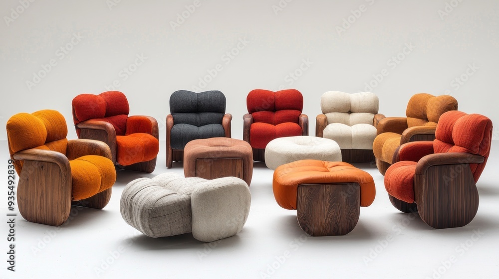 Modern Armchairs in a Studio Modern Armchairs in a Studio