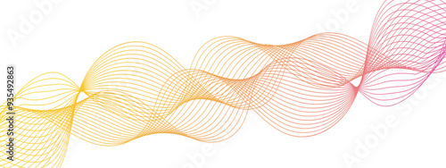 Abstract wavy stripes on a white background isolated. Creative line art Design elements. colorful wave line transparent background modern stream wave background and wave curve lines