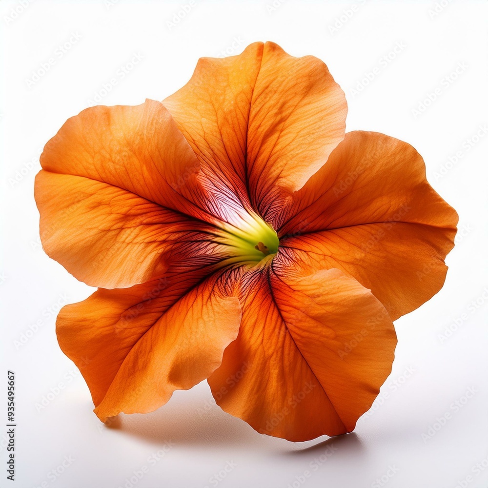 Single Orange Petunia isolated on white background Single Orange Petunia isolated on white background