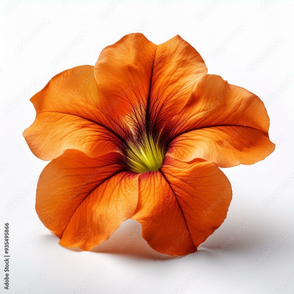 Single Orange Petunia isolated on white background Single Orange Petunia isolated on white background