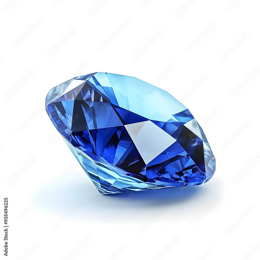 Detailed close-up photo of magnificent sapphire gem on pure white background Detailed close-up photo of magnificent sapphire gem on pure white background