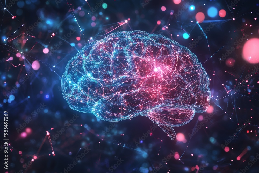 Ai integration in human brain illustration concepts merging with neural network in photography Ai integration in human brain illustration concepts merging with neural network in photography