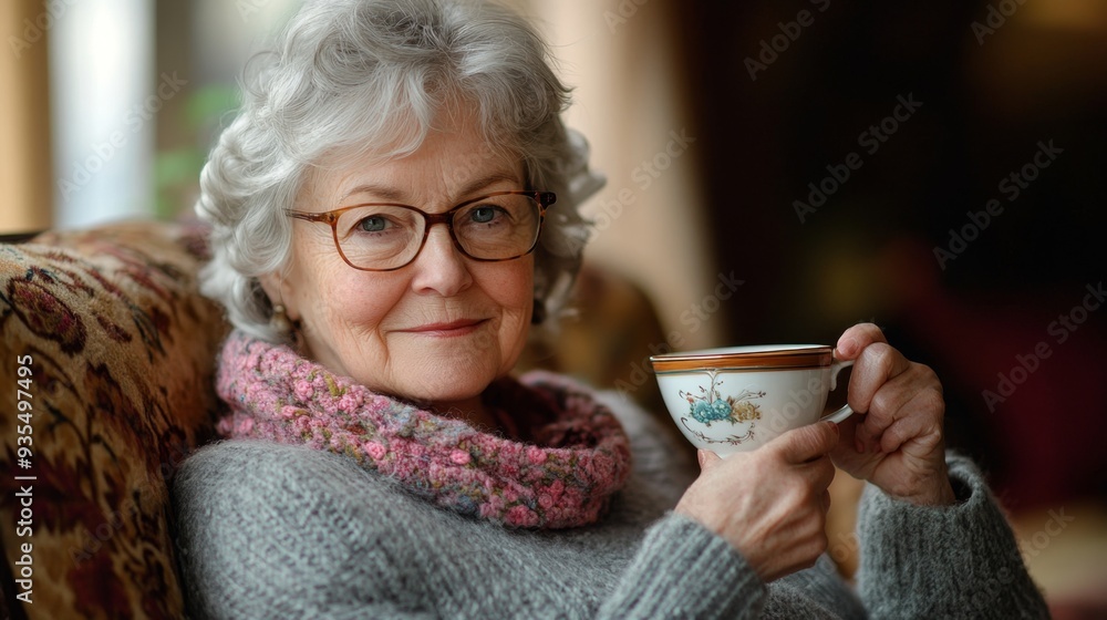 Senior Woman Relaxing with a Senior Woman Relaxing with a