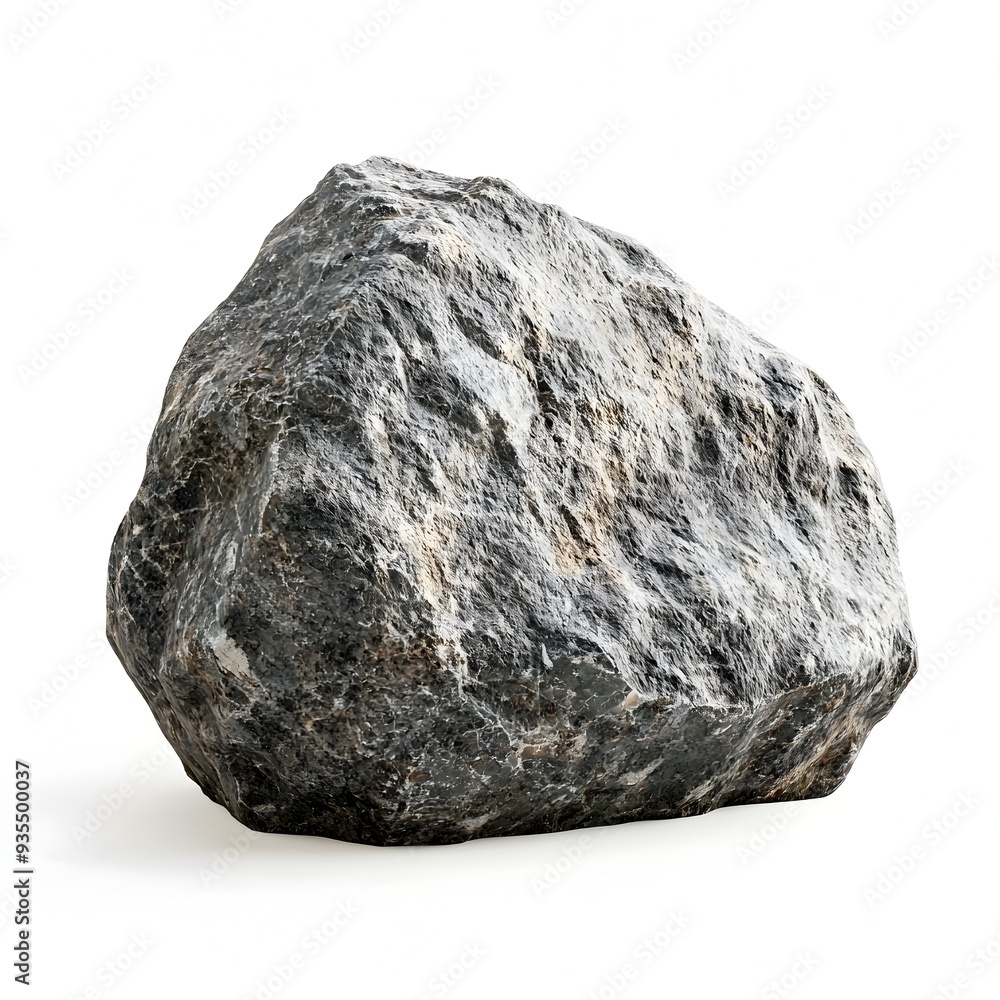 Fototapeta premium Photo of Granite Boulder in Isolated White Setting