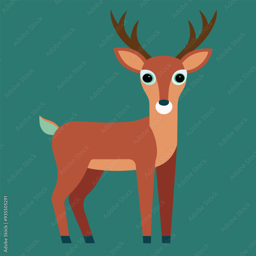 Fototapeta premiumDeer head with tree icon logo vector illustration. 