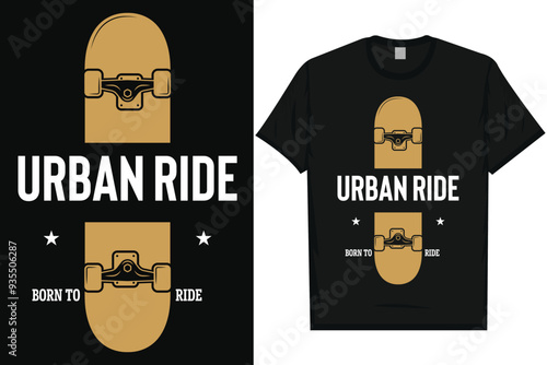 Urban ride skateboard riding vintage typography tshirt design