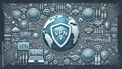 Wallpaper Mural Detailed VPN icon in technical style Torontodigital.ca