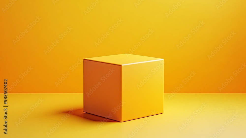 A yellow box is sitting on a yellow background A yellow box is sitting on a yellow background