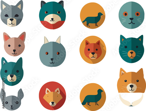 set of funny animals