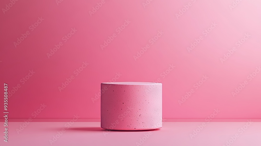 A pink object sits on a pink background A pink object sits on a pink background