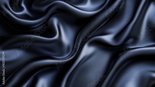 A black fabric with a shiny texture