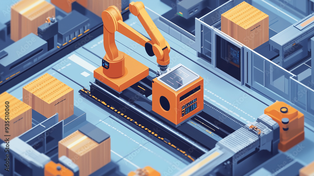 Fully Automated Smart Factory Producing Custom Products on Demand, Showcasing Advanced Robotics, Real-Time Manufacturing Flexibility, and Intelligent Production Management for On-Demand Customization Fully Automated Smart Factory Producing Custom Products on Demand, Showcasing Advanced Robotics, Real-Time Manufacturing Flexibility, and Intelligent Production Management for On-Demand Customization