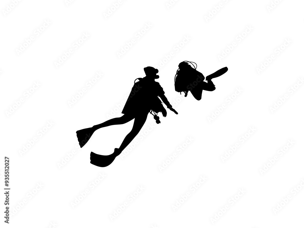 Silhouette of the Diving, Flat style, can use for Logo Gram, Sticker, Pictogram, Website, Apps, Diving Illustration or Graphic Design Element. Vector Illustration Silhouette of the Diving, Flat style, can use for Logo Gram, Sticker, Pictogram, Website, Apps, Diving Illustration or Graphic Design Element. Vector Illustration