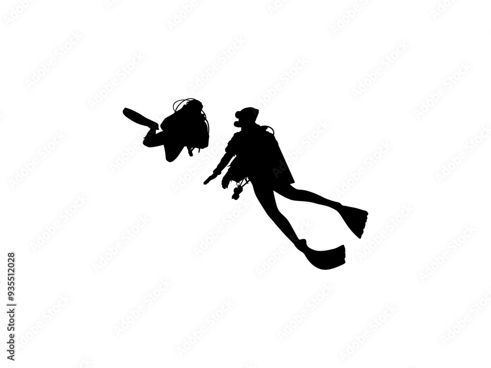 Silhouette of the Diving, Flat style, can use for Logo Gram, Sticker, Pictogram, Website, Apps, Diving Illustration or Graphic Design Element. Vector Illustration Silhouette of the Diving, Flat style, can use for Logo Gram, Sticker, Pictogram, Website, Apps, Diving Illustration or Graphic Design Element. Vector Illustration
