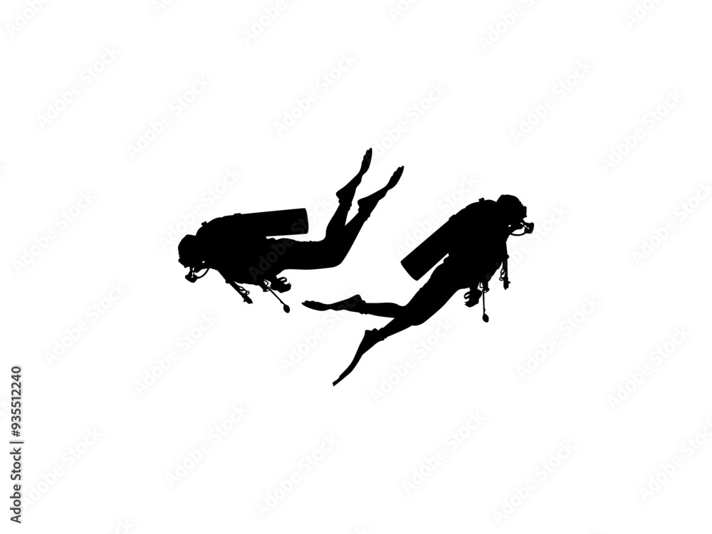 Silhouette of the Diving, Flat style, can use for Logo Gram, Sticker, Pictogram, Website, Apps, Diving Illustration or Graphic Design Element. Vector Illustration Silhouette of the Diving, Flat style, can use for Logo Gram, Sticker, Pictogram, Website, Apps, Diving Illustration or Graphic Design Element. Vector Illustration