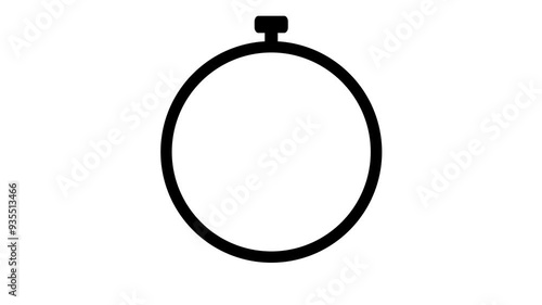 5 second stop watch Clock Animation Alpha Transparent Video. 